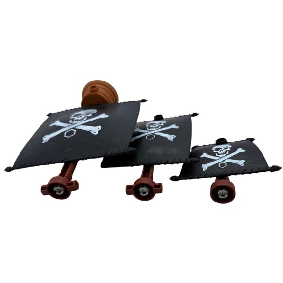 Matchbox Mega Rig Pirate Ship Replacement Sails Masts Set With Crows Nest 2009 - Picture 5 of 6